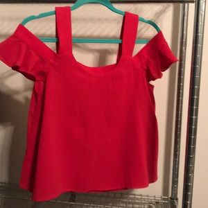 Pink off-the-shoulder top